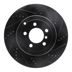 Land Rover Range Rover Brake Rotor (1) - Rear Right - R1 Concepts - Drilled & Slotted - Black - `10-`12